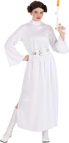 Vista 4 de Star Wars - Disfraz de princesa Leia con capucha para mujer adulta