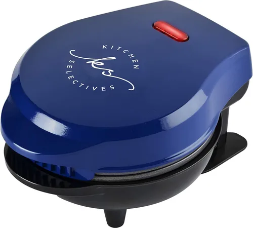 Vista 2 de Kitchen Selectives Mini waflera de Select Brands - Plancha clásica para gofres para gofres tradicionales, salados o de postre, cuenta con Azul