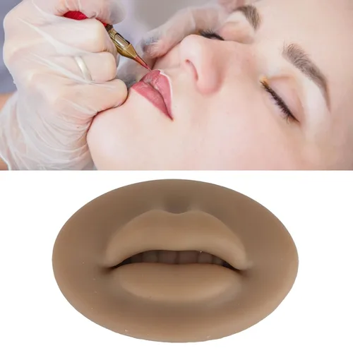 Vista 2 de Labios de silicona 3D semipermanentes de tacto real con imitación para labios de entrenamiento, lengua de oído, boca de ojos, silicona 3D