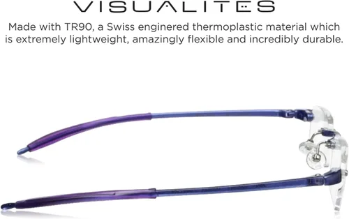 Vista 3 de Visualites Gafas de lectura ligeras sin montura para hombres y mujeres - Modelo - VIS 1 Lavanda