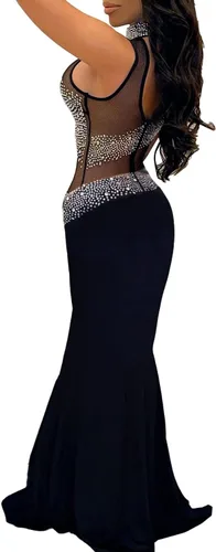 Vista 2 de Vestido de cumpleaños sexy para mujer, vestido sexy con proceso de perforación en caliente, vestido de noche para club y fiesta.