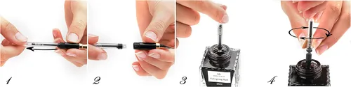 Vista 8 de Dryden Designs Pluma estilográfica, punta media y fina, incluye 24 cartuchos de tinta y convertidor de recarga de tinta, bolígrafo de caligrafía