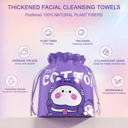 Vista 3 de Toalla facial desechable gruesa de limpieza facial, toallitas secas para el cuidado de la piel, viajes en casa, 7.87 x 7.87 pulgadas (100 unidades)