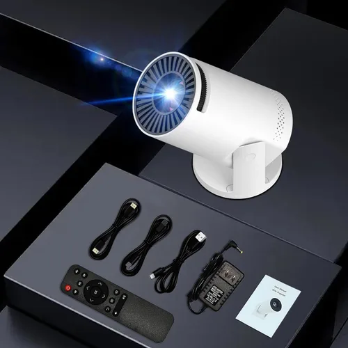 Vista 2 de Mini proyector inalámbrico con WIFI 6 y Bluetooth, soporte 4K 1080P Proyector portátil giratorio de 180°. Proyector de video de pantalla