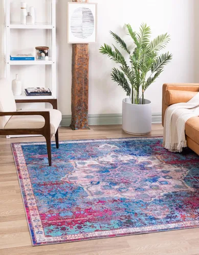 Vista 81 de Unique Loom Renaissance Collection - Alfombra rectangular de 2 x 3 pies 1 pulgada, color azul y verde Azul Verde/Azul