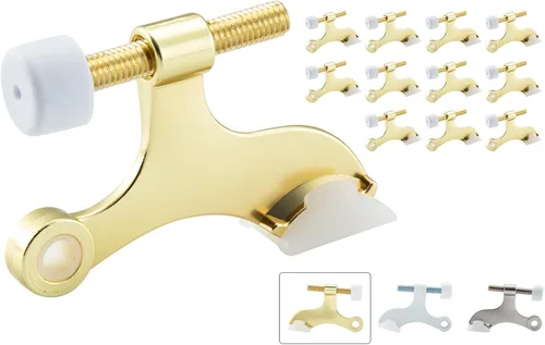 Vista 8 de HOME MASTER HARDWARE - Tope de puerta con pasador de bisagra, paquete de 8, negro, ajustable, de servicio pesado, con puntas amortiguadas de plástico