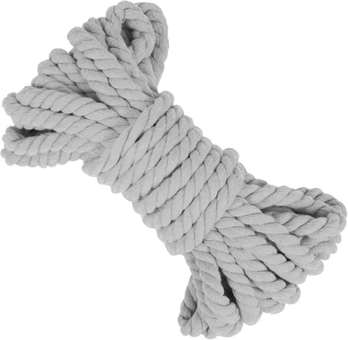 Vista 23 de Cuerda de macramé gruesa de 0.315 in x 32.8 pies, cuerda de algodón trenzada de algodón natural, 3 capas para colgar en la pared, para colgar