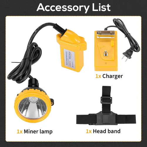 Vista 8 de Faro LED recargable de alta luminosidad para minería – Lámpara de casquillo de casco duro impermeable súper brillante, faro subterráneo a prueba