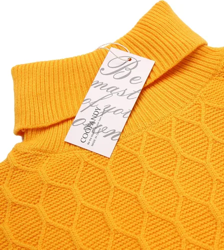 Vista 4 de COOFANDY Suéter de cuello alto para hombre, estilo casual, con patrón torcido, suéter de punto