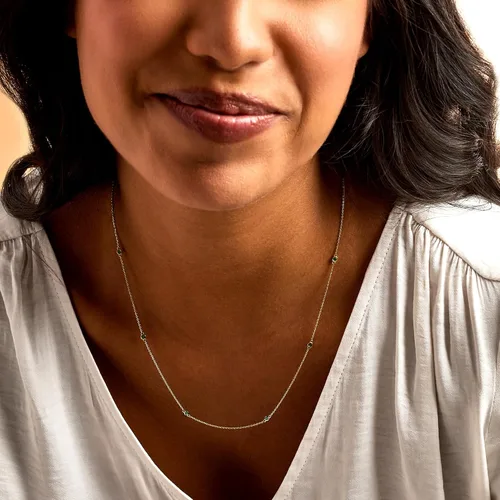 Vista 3 de RS Pure by Ross-Simons 0.20 ct. t.w. Emerald Station Necklace in 14kt Yellow Gold