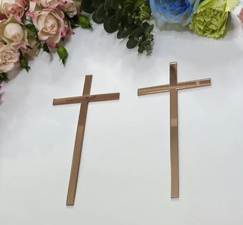 Vista 8 de 12 dijes para tartas de cruz, decoración de bautizo para tartas, confirmación de bautismo de acrílico delgado, decoración de pastel de cruz acrílica