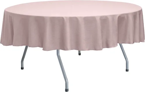Vista 11 de Ultimate Textile Mantel redondo reversible Shantung Satin Majestic de 84 pulgadas, color rosa hielo