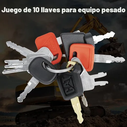 Vista 7 de 10 piezas Juego de llaves para equipo pesado, kit de llave maestra de encendido para construcción compatible con John Deere Hitachi Case New Holland