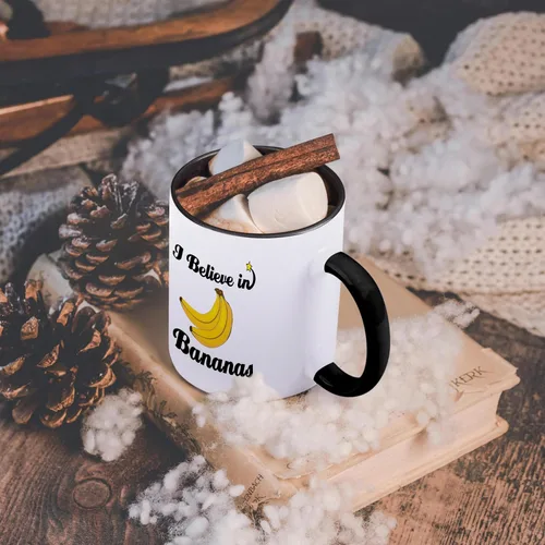 Vista 6 de 3dRose Taza de café, tamaño – 15 oz – I Believe In Bananas I Believe In Designs – divertida taza de café regalo