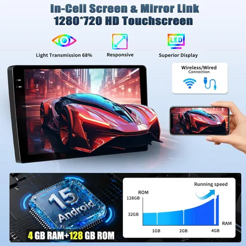 Vista 3 de SIXTOP 4+128G Android coche estéreo para Hyundai Elantra 2011 2012 2013 Carplay inalámbrico Android Auto 9 pulgadas Incell HD 1280 * 720 pantalla