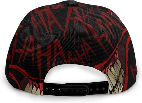 Vista 5 de Gorra de béisbol de ala plana de Joker, gorra de béisbol ajustable, gorra de hip hop, sombrero de camionero para hombres y mujeres, color negro