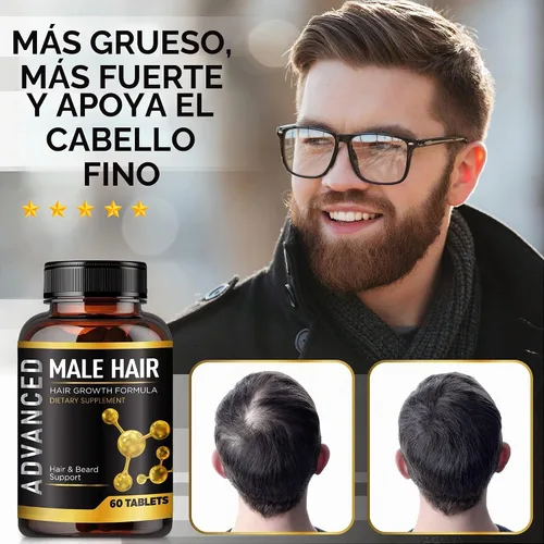 Vista 2 de NutraPro Vitaminas para el crecimiento del cabello para hombres, suplemento anti pérdida de cabello.