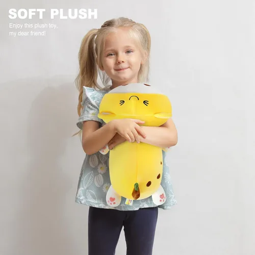 Vista 6 de Onsoyours - Lindo gatito plátano gato de peluche juguete de peluche suave almohada de felpa plátano para niños (gato plátano, 30 cm)