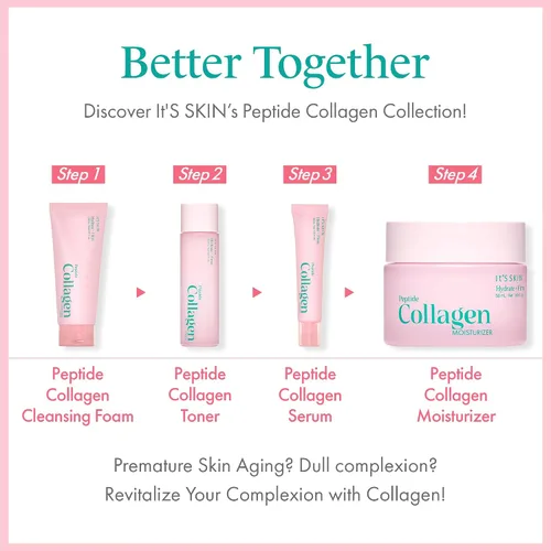 Vista 7 de It'S SKIN Peptide Collagen Cleansing Foam 5.07 fl oz Limpiador facial hidratante y refuerzo de colágeno Limpiador facial suave para pieles