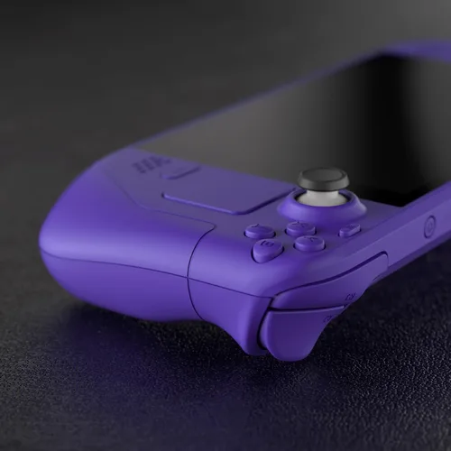 Vista 5 de eXtremeRate Placa frontal personalizada morada para cubierta de vapor, funda de repuesto de consola de mano, juego completo de carcasa con botones