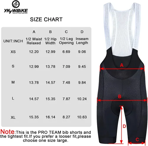 Vista 7 de Baberos de ciclismo para hombre, pantalones cortos de ciclismo para hombre, bicicleta de carretera, transpirables, acolchados, pantalones cortos