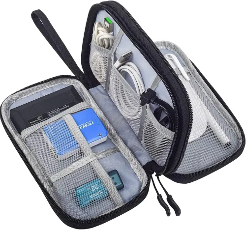 Vista 5 de Bolsa organizadora de accesorios de electrónica, portátil Tech Gear Accesorios para teléfono Bolsa de viaje de almacenamiento para cargador Cables