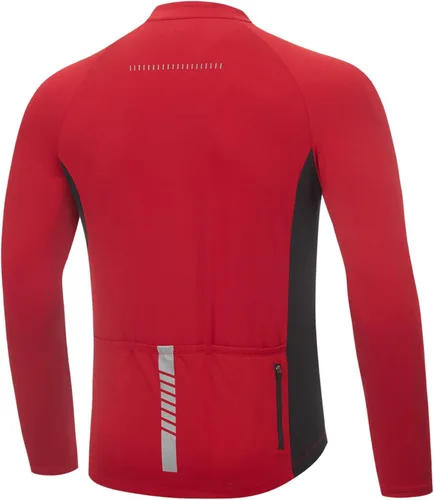 Vista 2 de BALEAF Camiseta de ciclismo de manga larga para hombre, para ciclismo de carretera, para bicicleta de montaña, bolsillos con cremallera completa