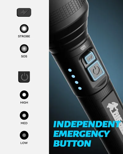 Vista 2 de Bigcheck Linterna LED súper brillante recargable IP67 impermeable