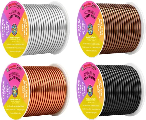 Vista 57 de Mandala Crafts - Alambre de aluminio anodizado de calibre 22 para hacer joyas - 137.2 m de alambre flexible surtido y coloreado - Doble para bonsái