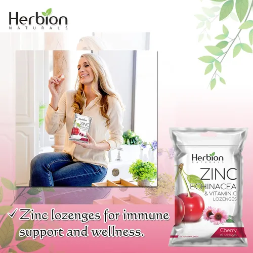 Vista 6 de HERBION Naturals - Pastillas de zinc, equinácea y vitamina C, 25 unidades, suplemento dietético para adultos y niños mayores de 5 años, promueve