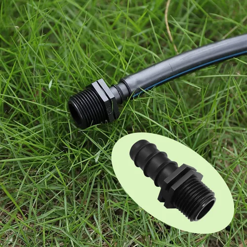 Vista 5 de Conector de manguera de PVC de púas de 5 piezas de 3/4 pulgadas - Juego de piezas de adaptador de conector de manguera de jardín MNPT de 3/4 pulgadas