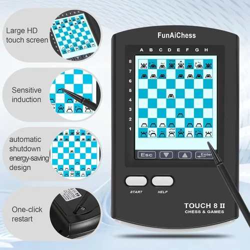 Vista 7 de Tablero de Ajedrez Electrónico de Mano 8 en 1 Juego de Computadora de Ajedrez Táctil Ai Chess Up Juego de Ajedrez Electrónico Inteligente