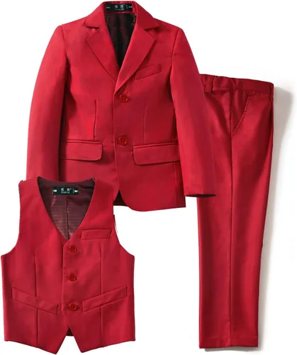Vista 9 de Trajes para niños, traje de portador de anillos, chaleco formal y pantalones para niño, conjunto de trajes de boda Azul bebé