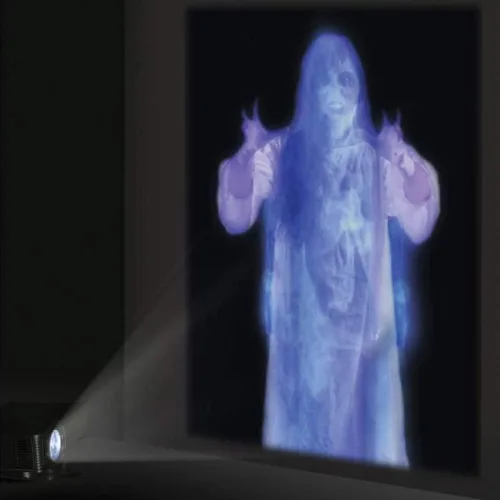 Vista 2 de Pantalla de proyector de ventana, película de proyección de Navidad, pantalla de proyección trasera de tela para Halloween, Navidad, videos, 5.9x3.9