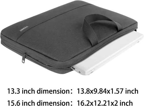 Vista 3 de Ytonet Funda profesional para transportar laptop de 13 a 13.3 pulgadas, delgada, con asas, resistente al agua, compatible con laptops MacBook Air