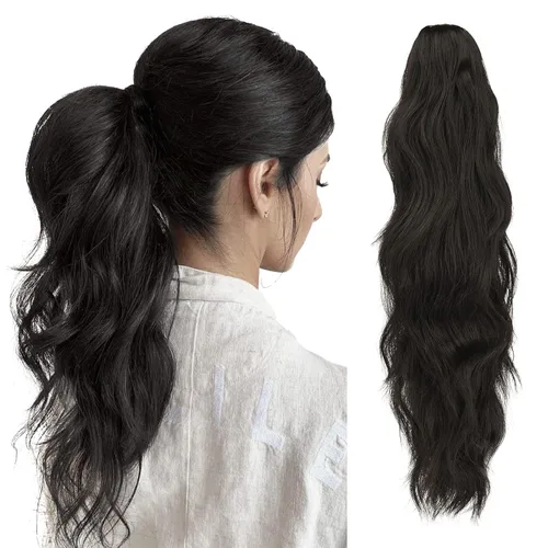 Vista 17 de FESHFEN Extensiones de Cola de Caballo, Pieza de Cabello de Cola de Caballo Larga con Pinza de Garra, Pieza de Cabello Sintético de Colas de Caballo