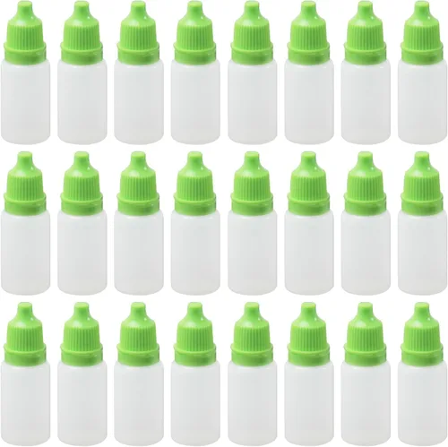 Vista 4 de Othmro Botellas cuentagotas de plástico de ojo de laboratorio de polietileno de 0.3 onzas, 50 piezas, gotero líquido exprimible de 0.0 fl oz, boca