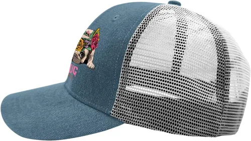 Vista 3 de Sombreros Pug Dog Dad Sombrero de béisbol gráfico para hombre
