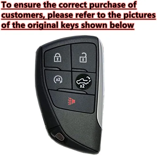 Vista 2 de Carcasa protectora para llave inteligente para Chevy con llavero compatible con Chevy Silverado 1500 GMC Sierra 1500 Silverado Sierra 2500HD 3500HD