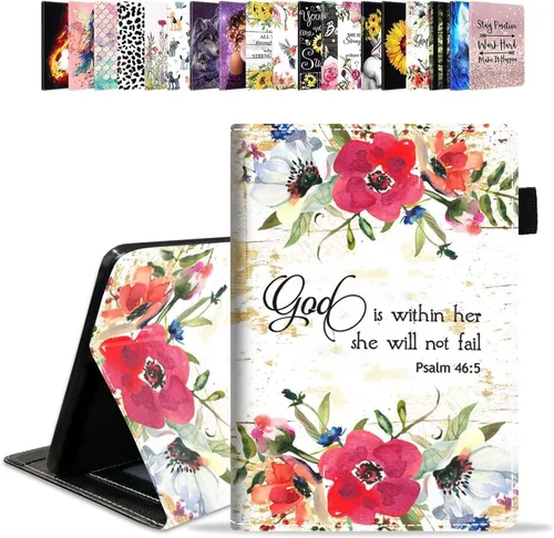 Vista 10 de Funda para tablet Amazon Kindle Fire HD 10 de 10.1" (9ª/7ª generación, versión 2019/2017) – Funda de piel sintética con función de encendido