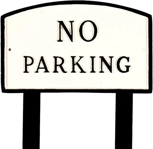Vista 7 de Montague Metal Products SP-8sm-BG Placa de declaración de arco sin estacionamiento, pequeña, negra y dorada Negro/Oro