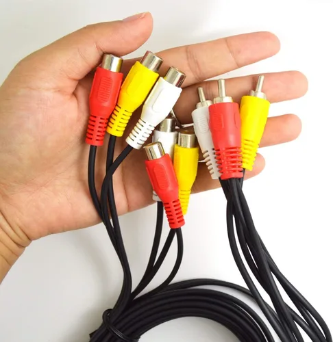 Vista 5 de BronaGrand Cable adaptador de 3 RCA macho a 6 RCA hembra Splitter Audio Video AV (3 pies)