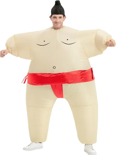 Vista 7 de Sumo Wrestler - Traje inflable para adultos, disfraz de Halloween, talla única