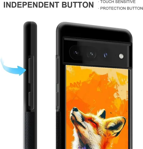 Vista 1342 de Compatible con Google Pixel 4A 5G Mobile Case Creative Acrylic Panel trasero Silicona Protección Grip especialmente diseñado para Google Pixel 4A 5G