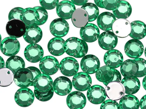 Vista 8 de Allstarco Cuentas de diamantes de imitación para coser con parte trasera plana de 0.472 in para manualidades, gemas redondas de plástico acrílico