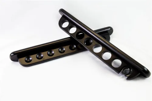 Vista 2 de PEARSON Soportes de pared para tacos de billar para sostener palos de billar con capacidad para 7 palos de taco de piscina (negro)