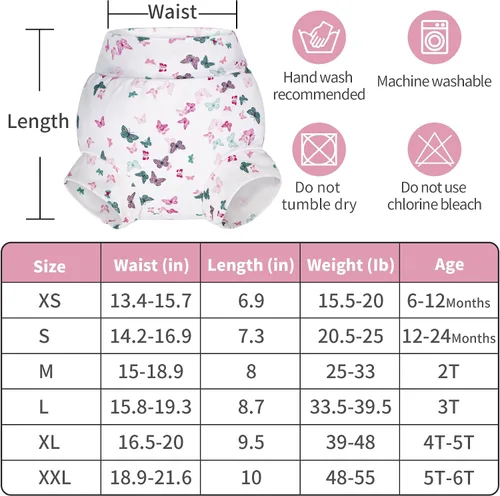 Vista 5 de BIG ELEPHANT Pañales de natación para bebé, 3 piezas, reutilizables, ajustables, lavables, impermeables, para niños y niñas, de 12 a 24 meses