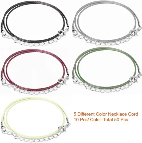 Vista 3 de Paxcoo 50 unidades de cordón para collar con cierre a granel para collares, pulseras, joyería, multicolor