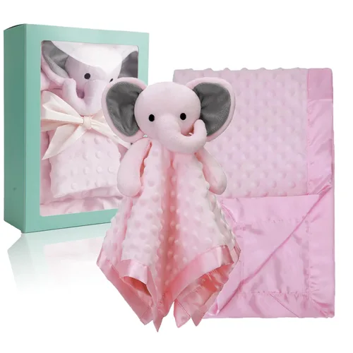 Vista 8 de Pro Goleem Manta de bebé con manta de seguridad de conejito rosa para niña recién nacida