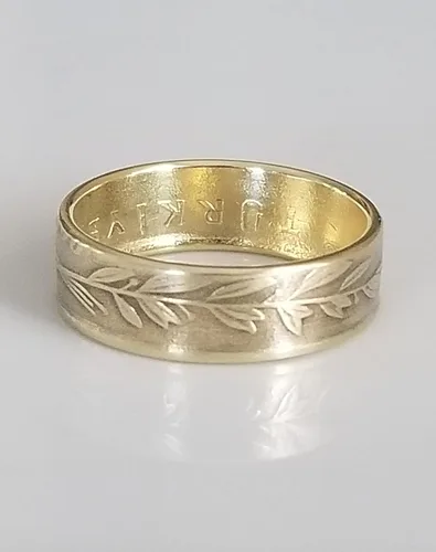 Vista 6 de Turkey Coin Ring Turkey 500 Lira Ring Handmade Ring Travel Gift Unique Gift